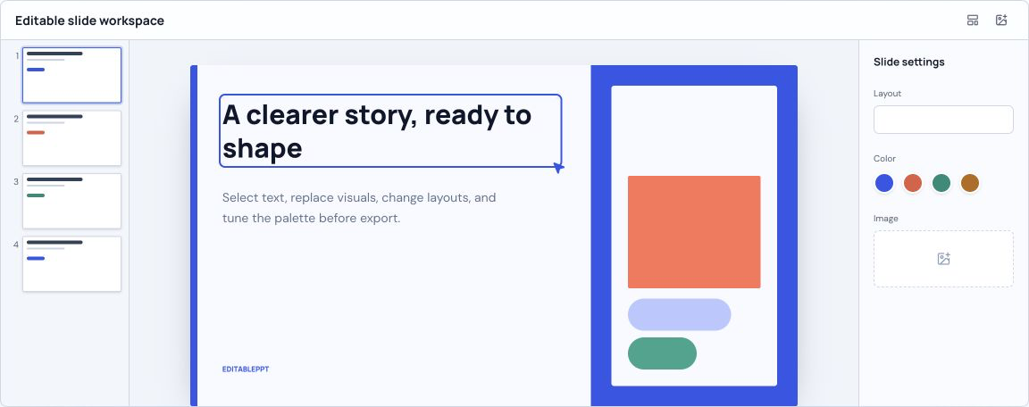 EditablePPT slide-preview generation workspace