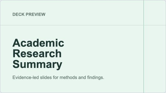 Academic research template preview for an AI PowerPoint generator