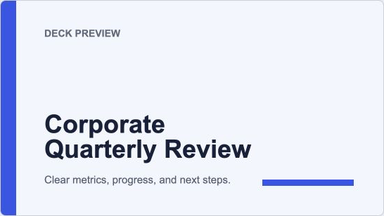 Corporate quarterly review PowerPoint template